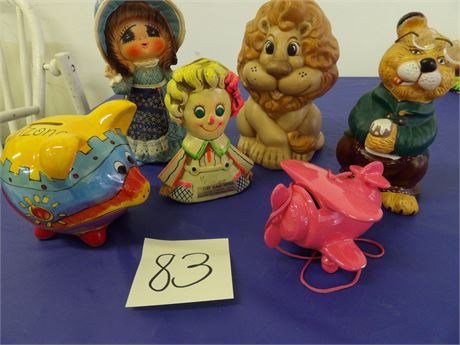 LION - PIG BANK - AIRPLANE ETC COIN BANKS
