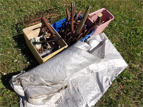 GRAY TARP - FORK ENDS - PLUS MORE