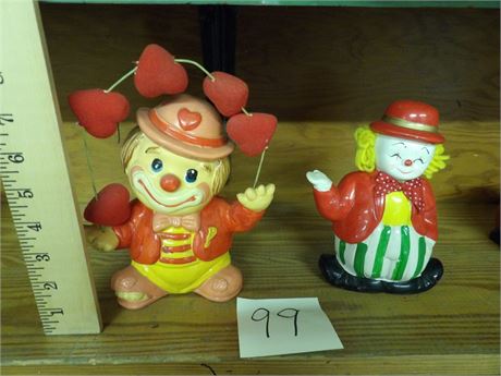 COLLECTIBLE CLOWN COIN BANKS ( CERAMIC )