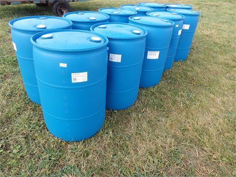 BLUE PLASTIC BARRELS