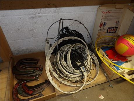 HORSE SHOES - NET -  LAWN DARTS ETC