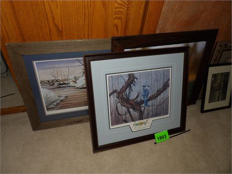 ASSORTMENT OF ANIMAL PRINTS - BLUEJAY - DEER - DUCKS - BOATS