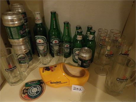 HEINEKEN COLLECTOR ITEMS - BOTTLES - GLASSES