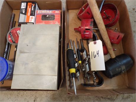 DRILL BITS - HOLE SAWS ETC ( 2 FLATS )