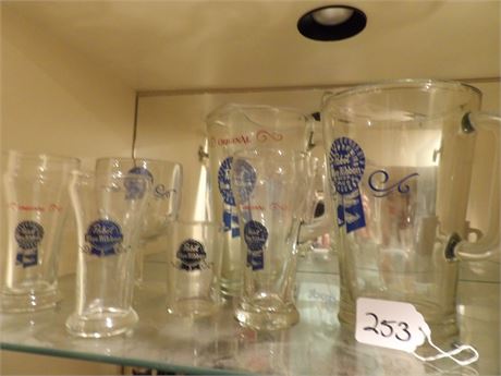 PABST BLUE RIBBON GLASSES - PITCHERS
