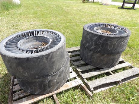 HARD RUBBER SKID STEER TIRES - 8 BOLT