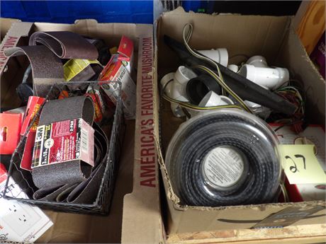 2 FLATS - PVC CONNECTORS - SANDING BELTS ETC