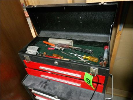JCPENNEY TOOL CHEST W / MISC TOOLS