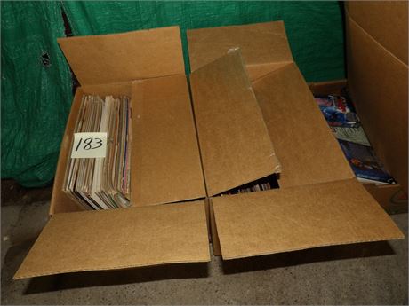 4 BOXES VHS TAPES & RECORDS