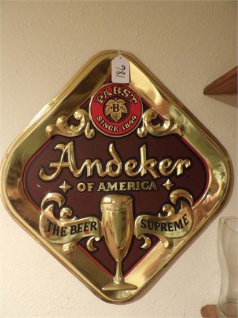 ANDEKER OF AMERICA PABST PLASTIC SIGN 20"H