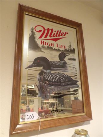 MILLER HIGH LIFE MIRROR( COMMON LOON )