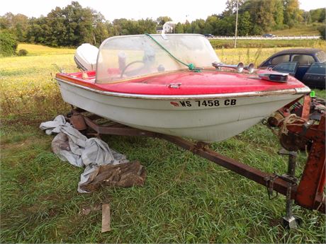 CROWN LINE BOAT W / JOHNSON 60 OUTBOARD