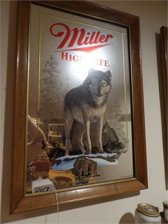 MILLER HIGH LIFE MIRROR ( TIMBER WOLF )