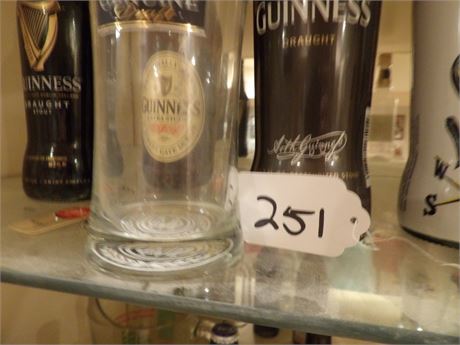 COLLECTOR BEER BOTTLES - GLASSES ( 2 SHELVES )