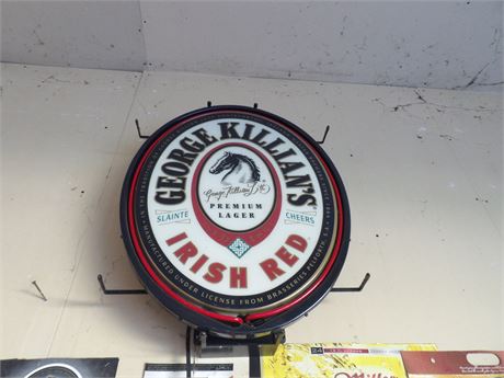 GEORGE WILLIAMS IRISH RED LIGHT UP SIGN