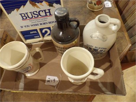 BUSCH BAVARIAN BEER MUGS - BUSCH CALENDAR - ETC