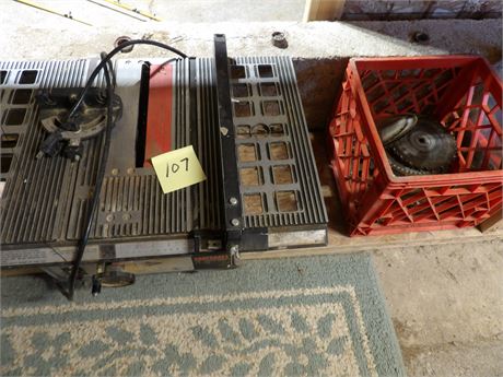 10" TABLE SAW W / MISC BLADES