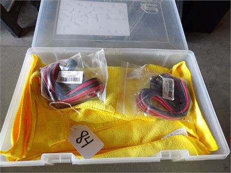 12V ADAPTORS- FISHING TOWELS W / PLASTIC ORGANIZER