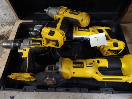 DEWALT CORDLESS TOOLS 18 VOLT ETC - NO BATTERIES