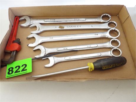 ASSORTMENT STANLEY WRENCHES - SCREWDRIVERS ETC