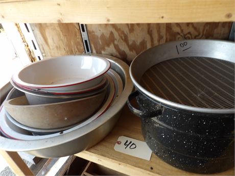ENAMELWARE BOWLS - STOCK POT