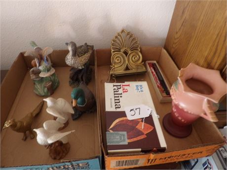 LA PALINE CIGAR BOX - DUCK FIGURINES - VASE