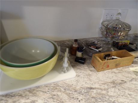 CANDY DISH - TOOTHPICK HOLDERS - MIXING BOWLS - CALCULATOR ETC