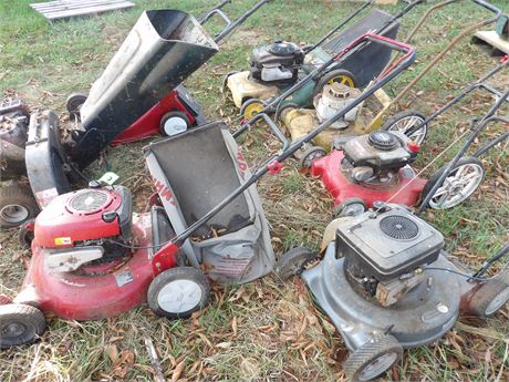 6 PUSH MOWERS ETC