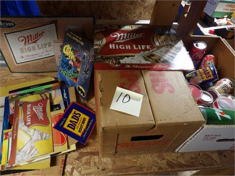 MILLER BOX - MILLER CARDBOARD SIGNS ETC
