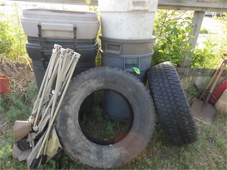 TRUCK TIRES ( 17" ) GARBAGE CANS ETC