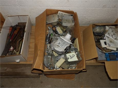 3 BOXES - ELECTRICAL & MISC HARDWARE