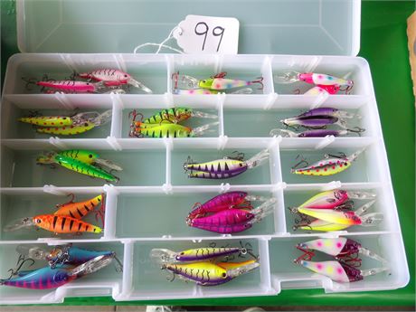 WALLEYE MINNOW LURES? W / PLASTIC ORGANIZER