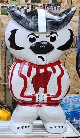 Bucky Badger Wood Carving