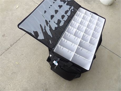 LARGE FISHING LURE ORGANIZER- SOME MUSKY LURES