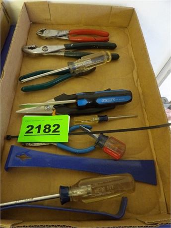 ASSORTMENT OF WRENCHES - SCREW DRIVERS - ETC