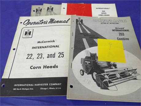 International Harvester 203 Combine and Head Manuals