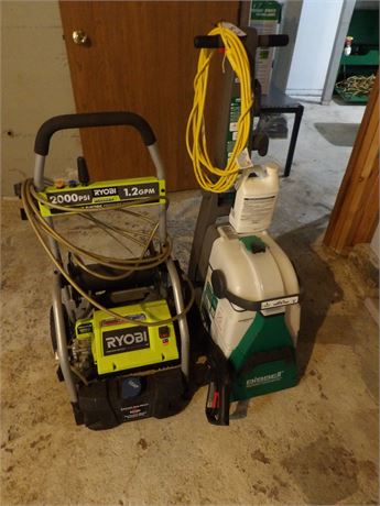 RYOBI PRESSURE WASHER - BISSELL CARPET CLEANER