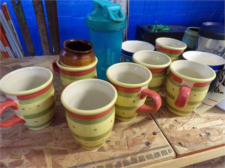 LARGE ASSORT. COFFEE CUPS & KITCHEN PLATES