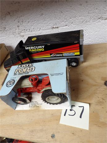 8N FORD TRACTOR 1/16 SCALE DIE CAST - MERCURY RACING SEMI