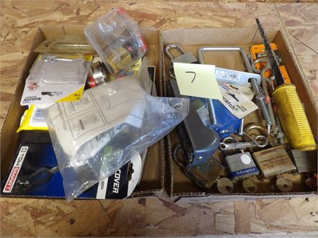 2 FLATS - MISC - PAD LOCKS - HARDWARE ETC