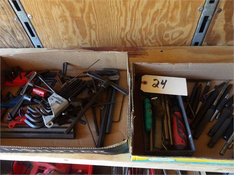 2 FLATS ALLEN WRENCHES - PUNCHES ETC