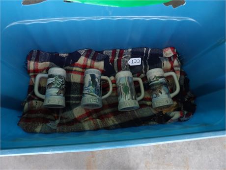 DECORATIVE MILLER MUGS W / RUBBERMAID