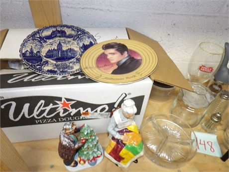 ELVIS PRESLEY "JAILHOUSE ROCK" - EMMITT KELLEY CIRCUS FIGURINE - GLASSWARE ETC