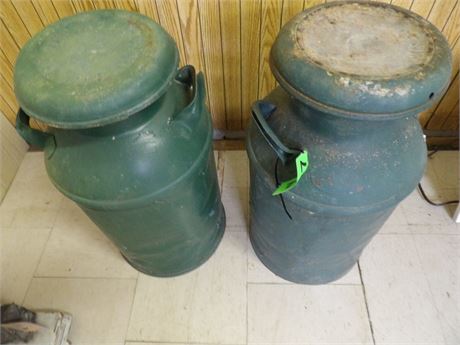 MILK CANS W / COVERS ( 2 )