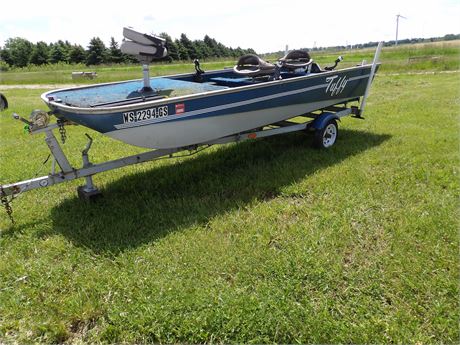 TUFFY FISHING BOAT ( NO MOTOR ) W / TRAILER ( NO CARD )  PARTS/PROJECT