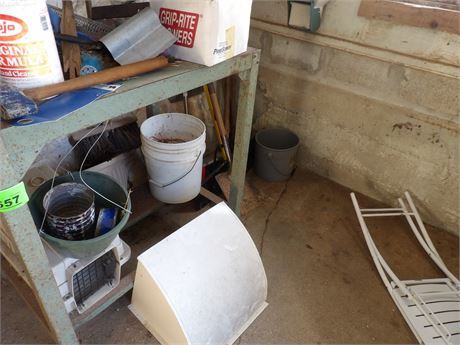 BARN ENTRY CLEAN OUT - YARD TOOLS - STEEL BENCH ETC (B)