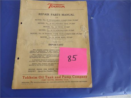 TOKHEIM 1940 Gas Pump Manual