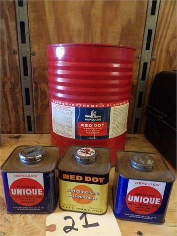 VINTAGE GUN POWDER TINS