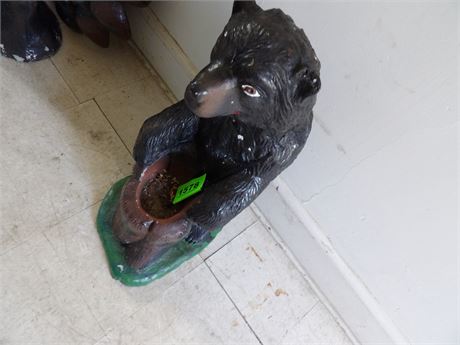 OUTDOOR BEAR PLANTER ( CEMENT TYPE ) 26" TALL APPROX.