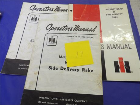 International Harvester Side Delivery Rake Manuals